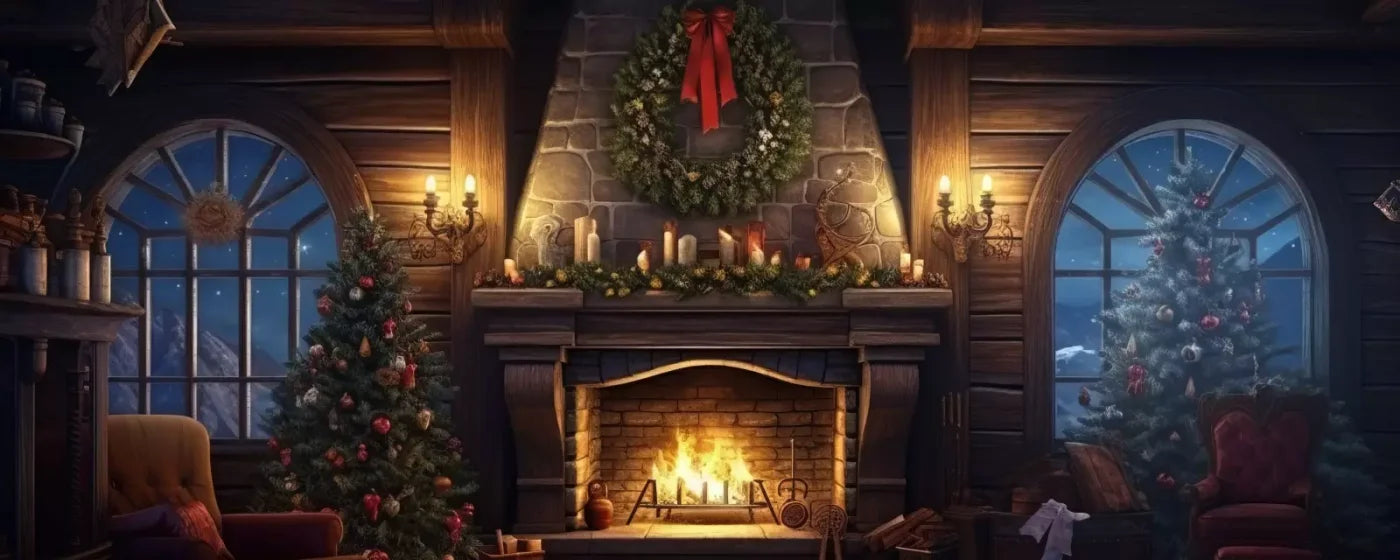 Christmas Eve Cabin I 20’X8’ Ultracloth (240 X 96 Inch) Backdrop