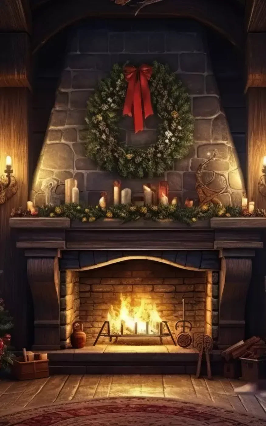 Christmas Eve Cabin I 5’X8’ Ultracloth (60 X 96 Inch) Backdrop