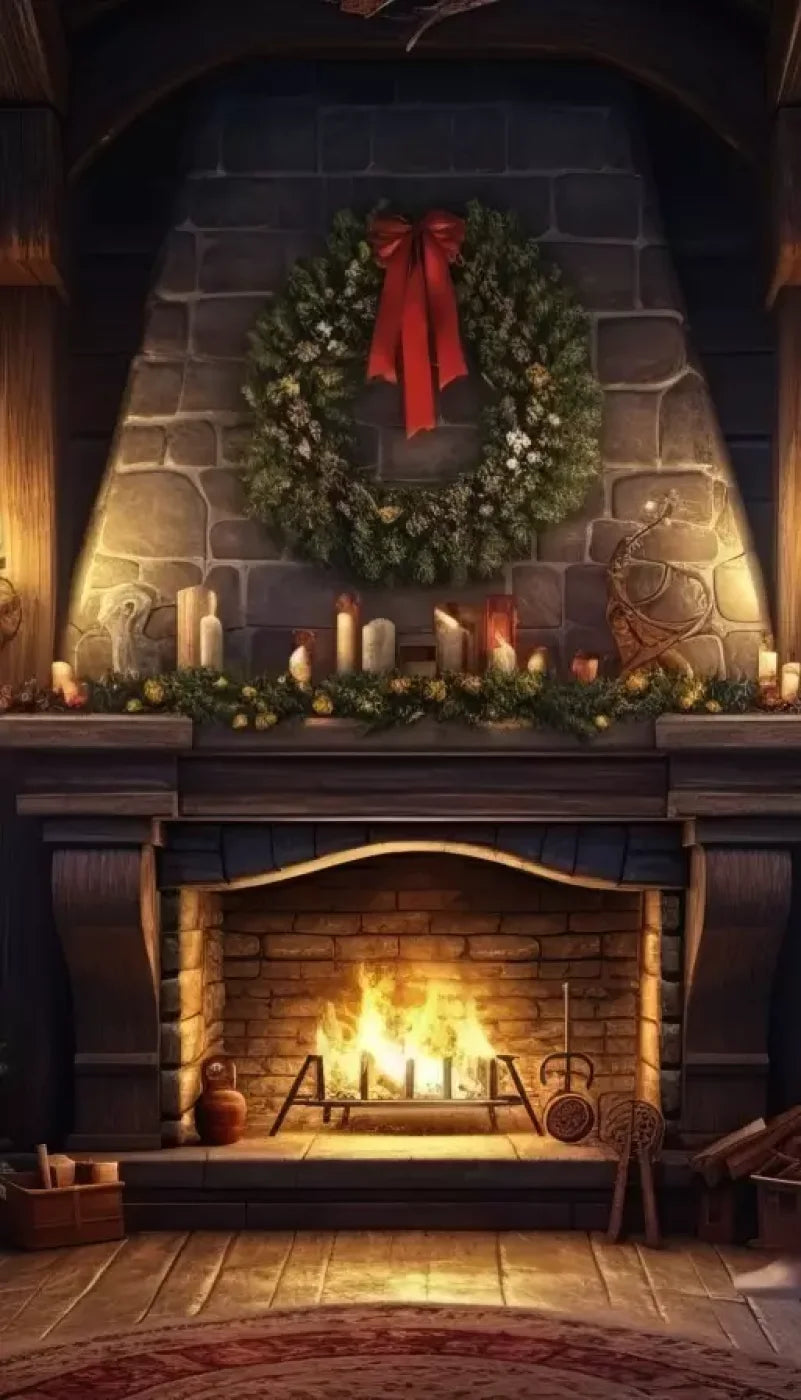Christmas Eve Cabin I 8’X14’ Ultracloth (96 X 168 Inch) Backdrop