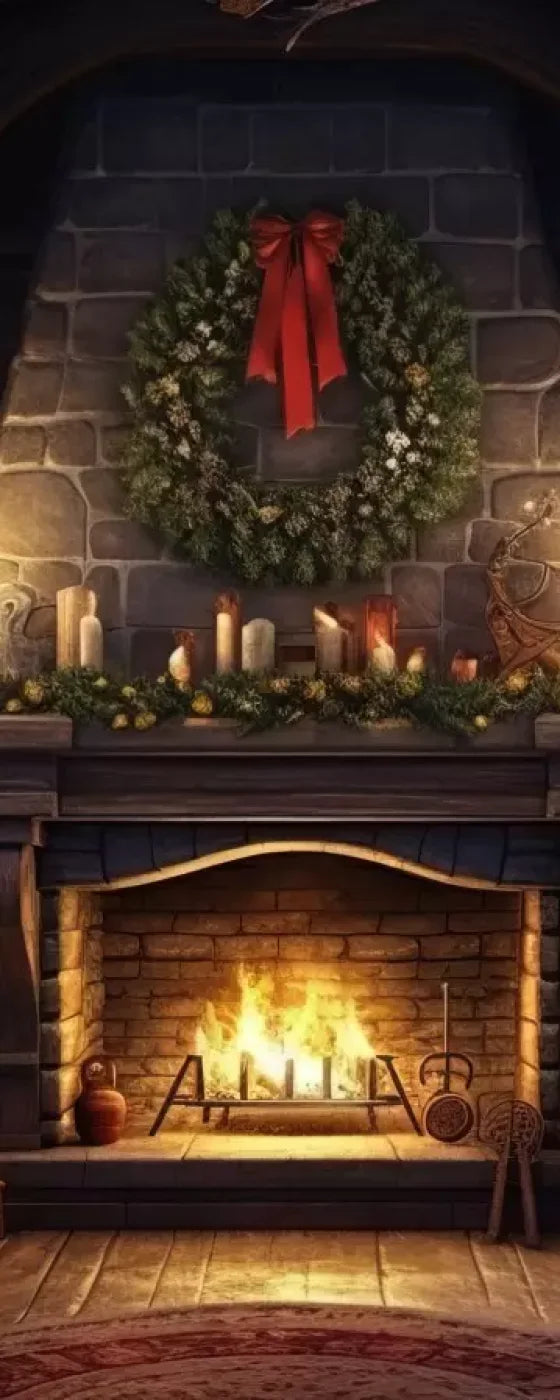 Christmas Eve Cabin I 8’X20’ Ultracloth (96 X 240 Inch) Backdrop