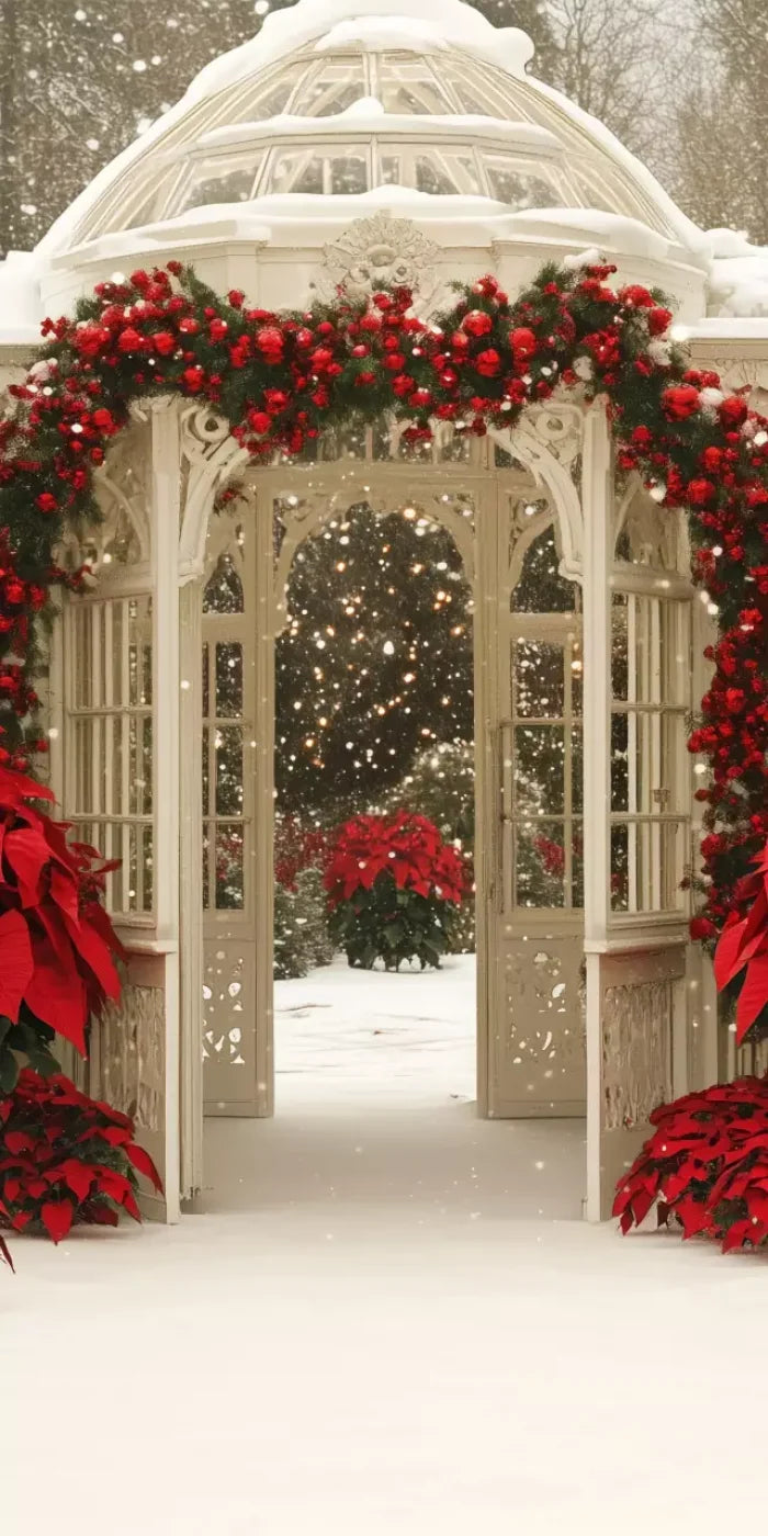 Christmas Garden Painterly I 10’X20’ Ultracloth (120 X 240 Inch) Backdrop