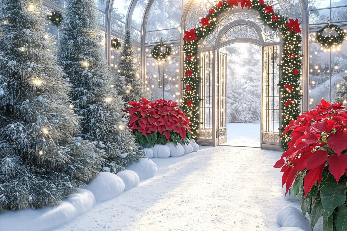 Christmas Greenhouse 12’X8’ Ultracloth (144 X 96 Inch) Backdrop