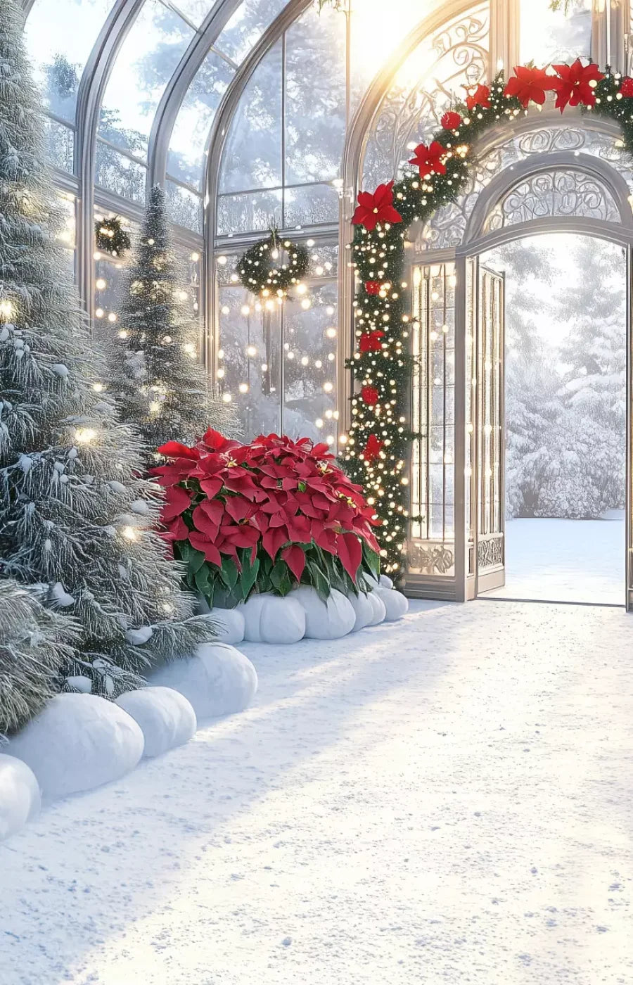 Christmas Greenhouse 9’X14’ Ultracloth (108 X 168 Inch) Backdrop