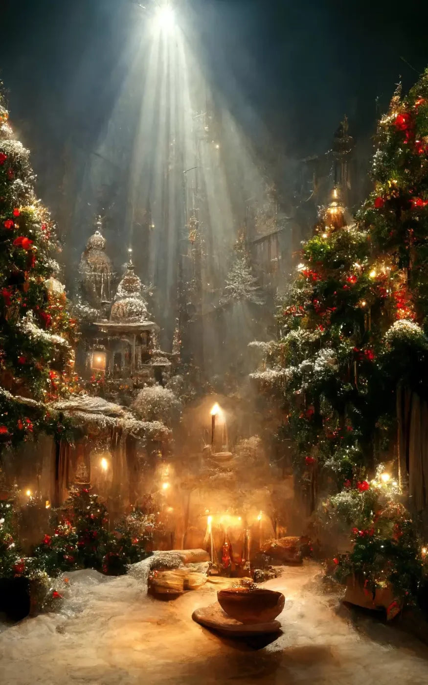 Christmas Grotto 10’X16’ Ultracloth (120 X 192 Inch) Backdrop
