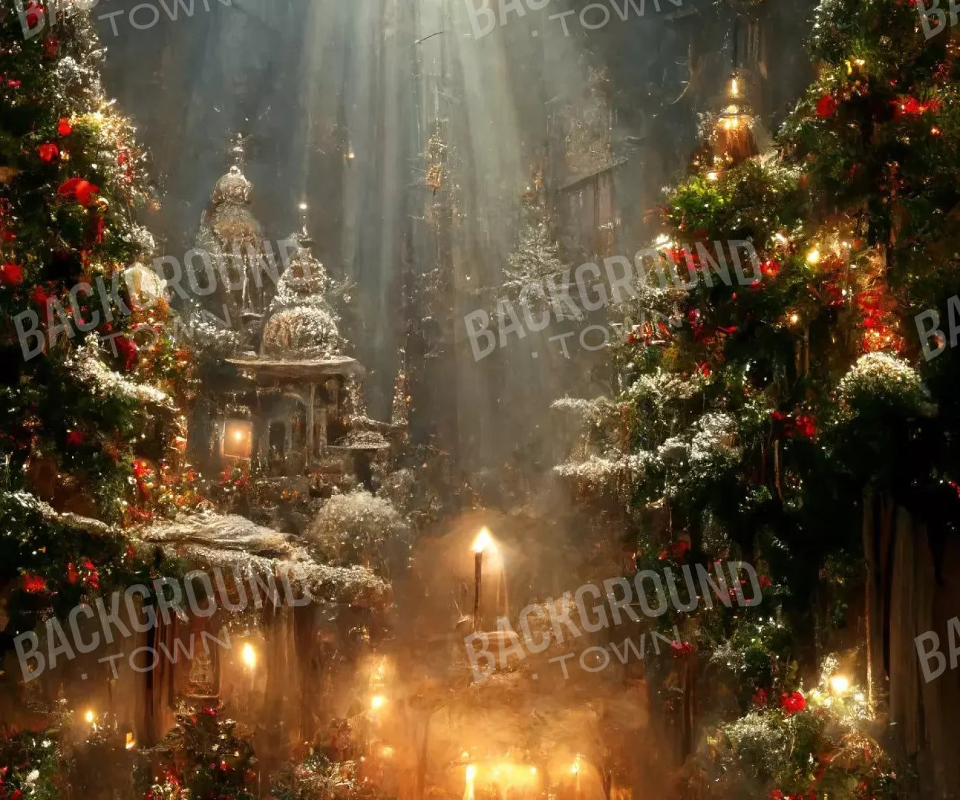 Christmas Grotto 12’X10’ Ultracloth (144 X 120 Inch) Backdrop