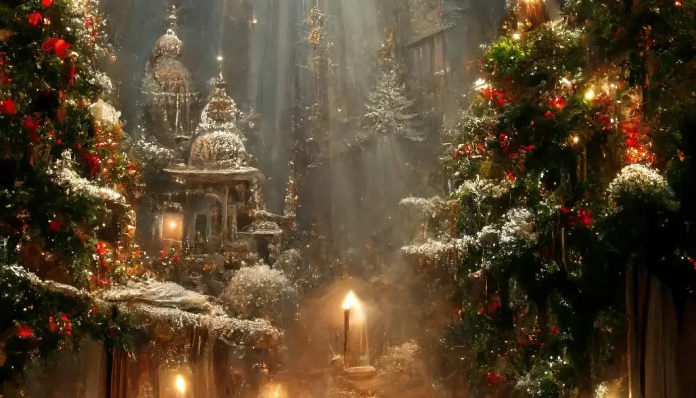 Christmas Grotto 14’X8’ Ultracloth (168 X 96 Inch) Backdrop