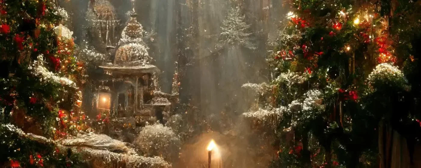 Christmas Grotto 20’X8’ Ultracloth (240 X 96 Inch) Backdrop