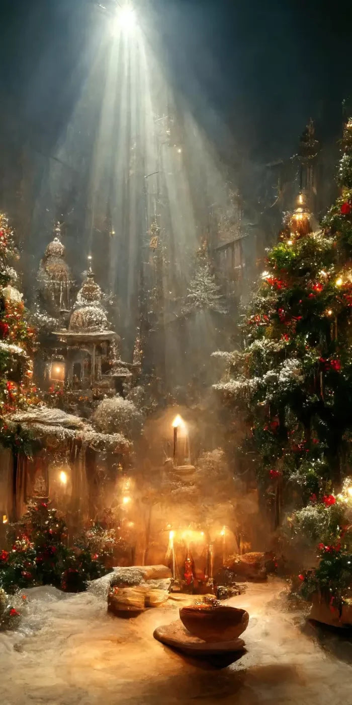 Christmas Grotto 8’X16’ Ultracloth (96 X 192 Inch) Backdrop