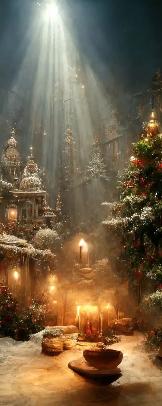 Christmas Grotto 8’X20’ Ultracloth (96 X 240 Inch) Backdrop