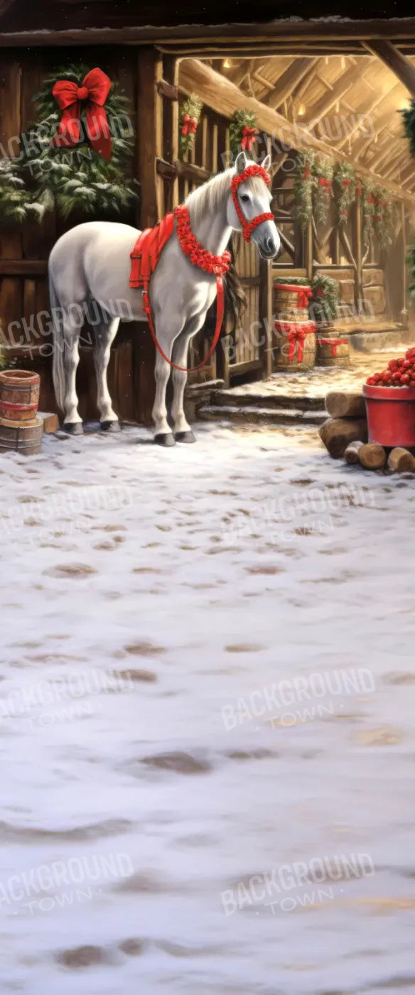 Christmas Horse Sweep 5’x12’ UltraCloth for Westcott X-Drop (60 x 144 inch) Backdrop