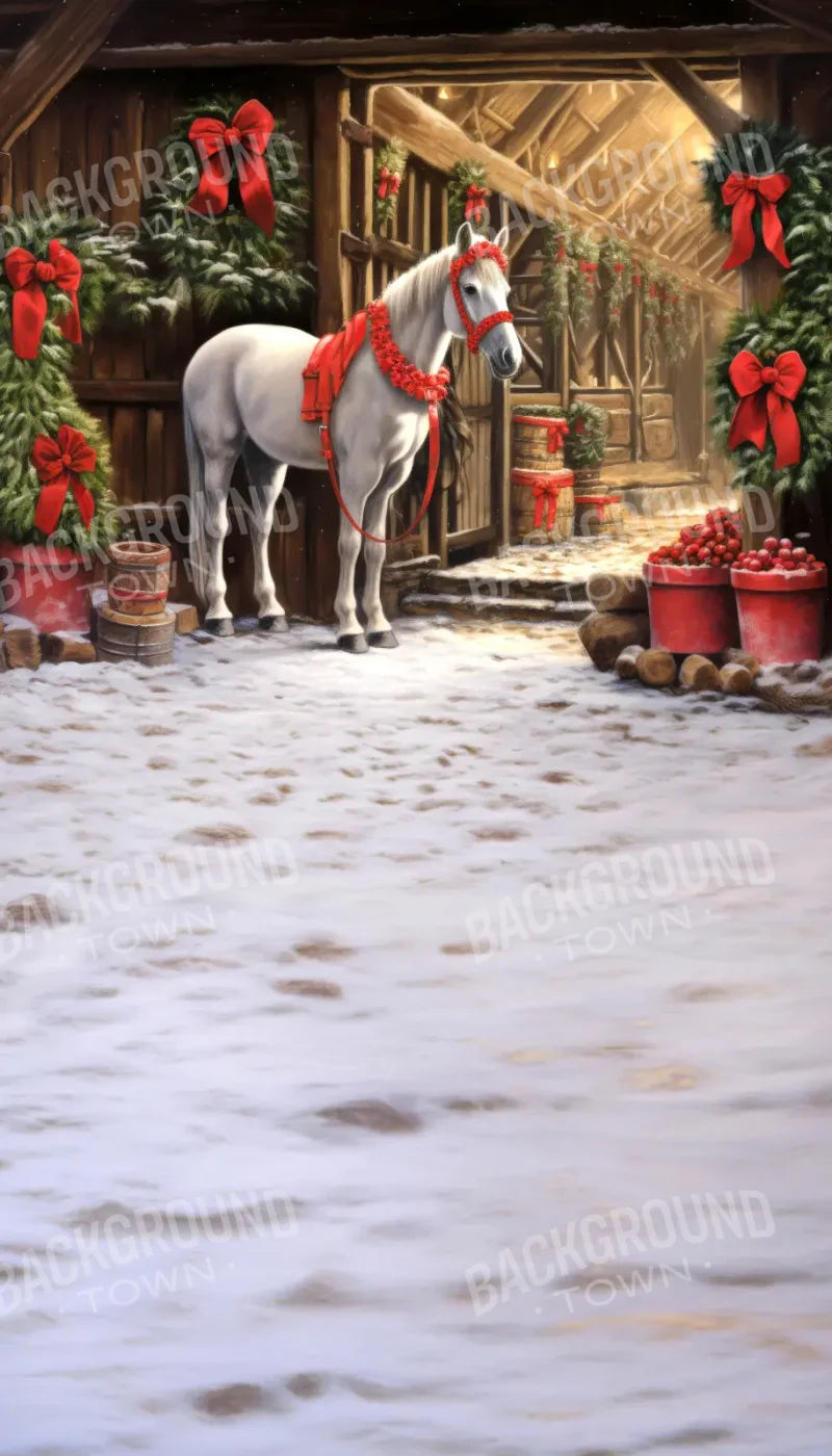 Christmas Horse Sweep 8’x14’ UltraCloth for Westcott X-Drop Pro (96 x 168 inch) Backdrop