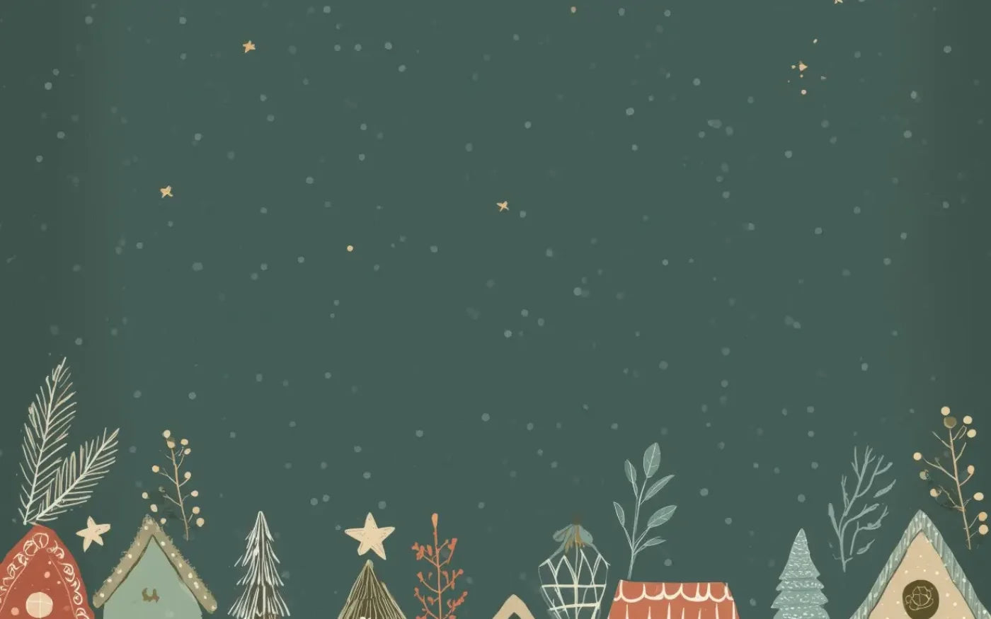 Christmas Houses Clipart 16’x10’ UltraCloth (192 x 120 inch) Backdrop