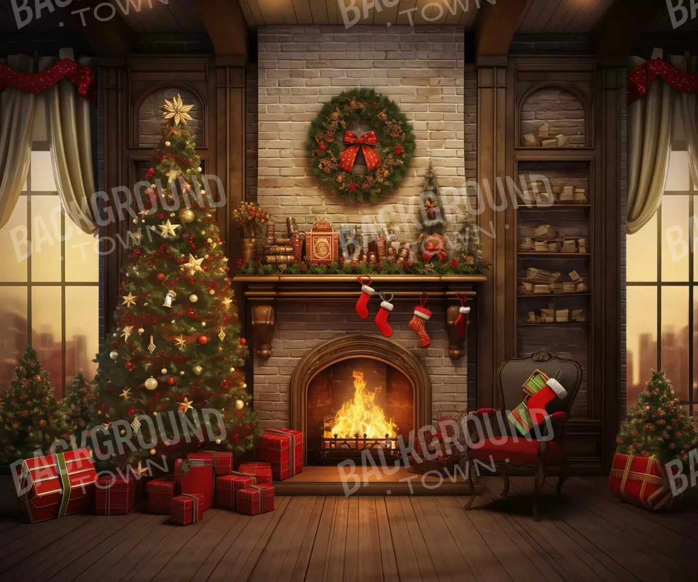 Christmas In The City 12’X10’ Ultracloth (144 X 120 Inch) Backdrop