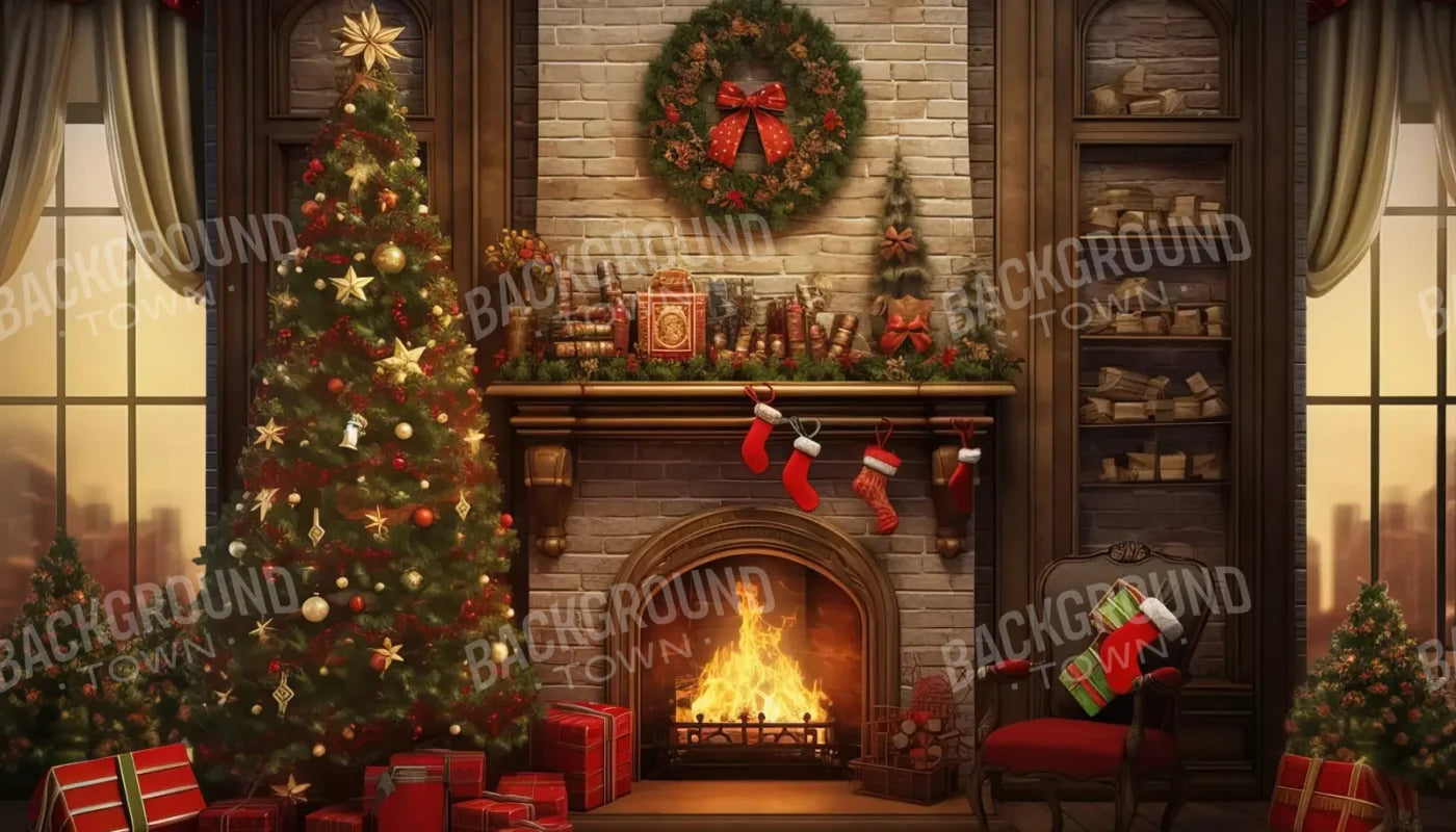 Christmas In The City 14’X8’ Ultracloth (168 X 96 Inch) Backdrop