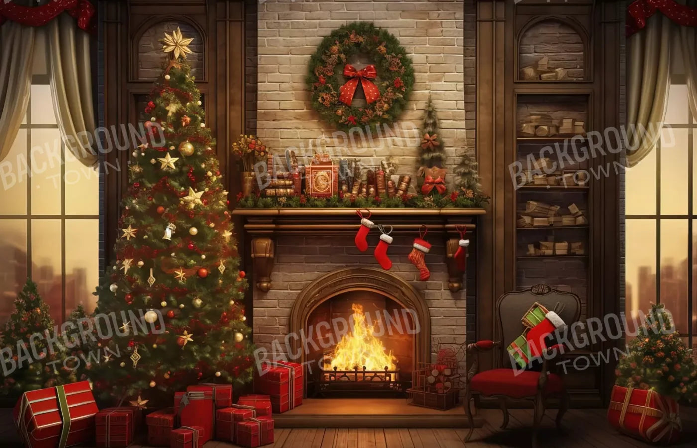 Christmas In The City 14’X9’ Ultracloth (168 X 108 Inch) Backdrop