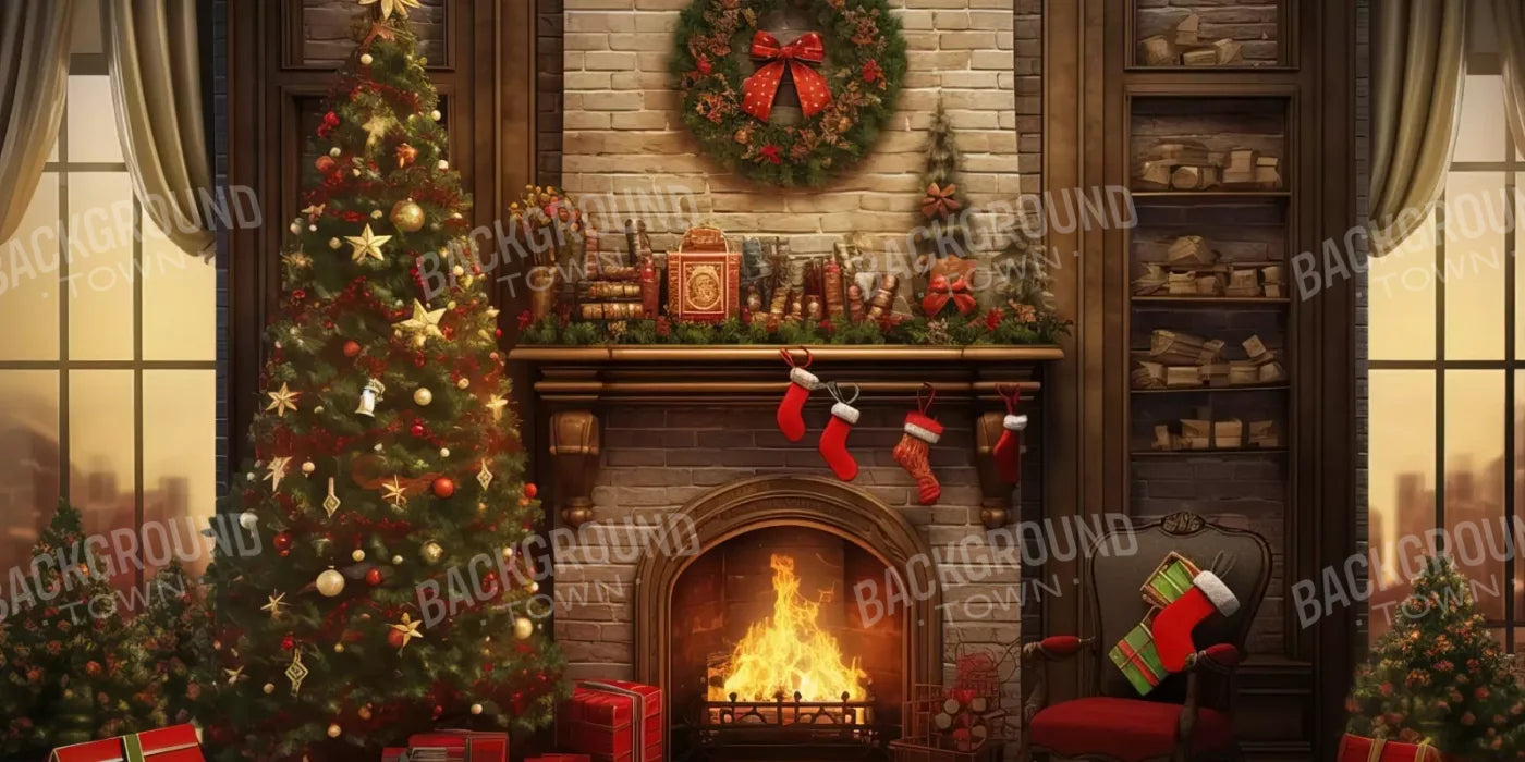 Christmas In The City 20’X10’ Ultracloth (240 X 120 Inch) Backdrop