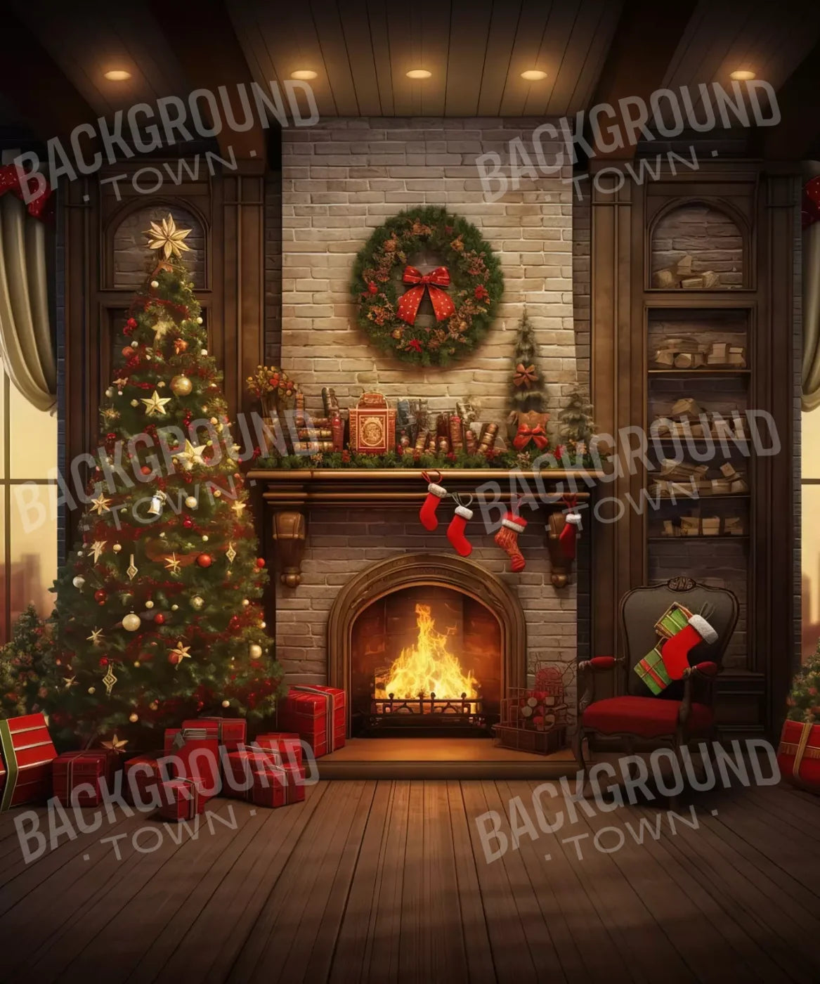 Red , Green , Brown Backdrop for Photography