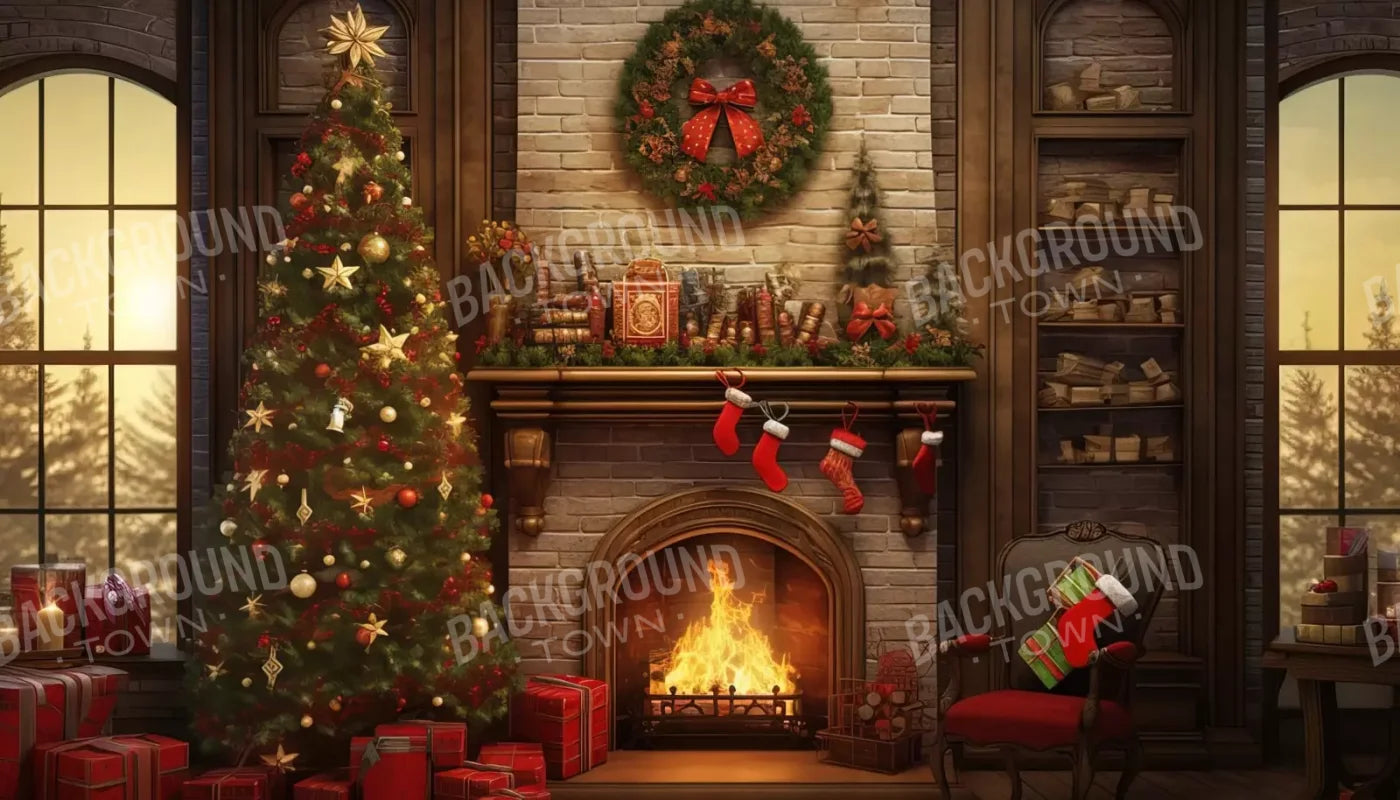 Christmas In The Woods 14’X8’ Ultracloth (168 X 96 Inch) Backdrop