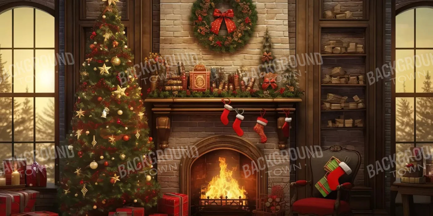 Christmas In The Woods 16’X8’ Ultracloth (192 X 96 Inch) Backdrop