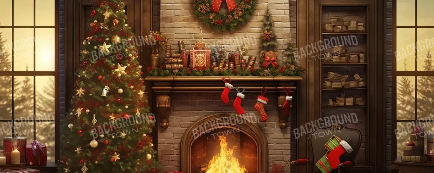 Christmas In The Woods 20’X8’ Ultracloth (240 X 96 Inch) Backdrop