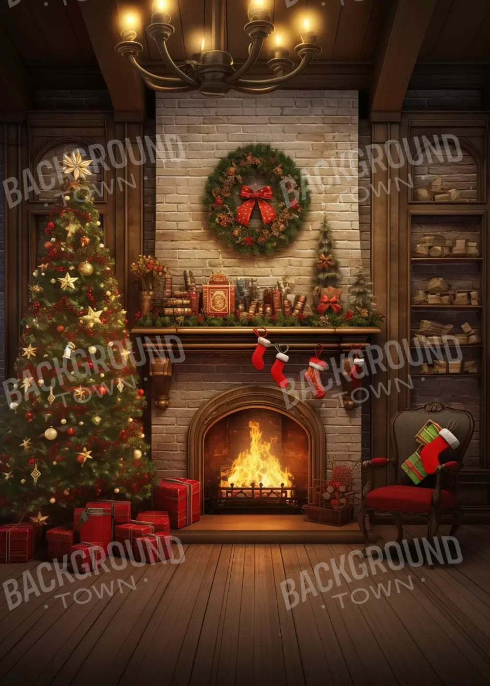 Christmas In The Woods 5’X7’ Ultracloth (60 X 84 Inch) Backdrop