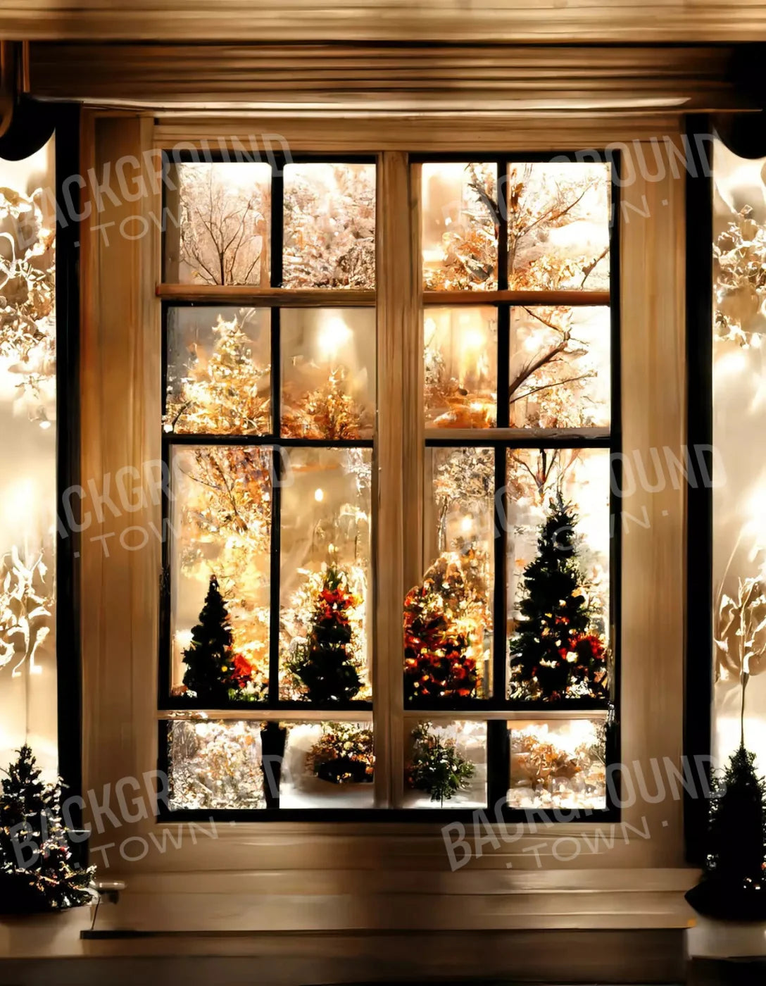 Christmas Lights 6X8 Fleece ( 72 X 96 Inch ) Backdrop