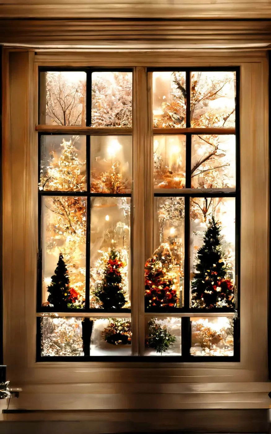 Christmas Lights 9X14 Ultracloth ( 108 X 168 Inch ) Backdrop
