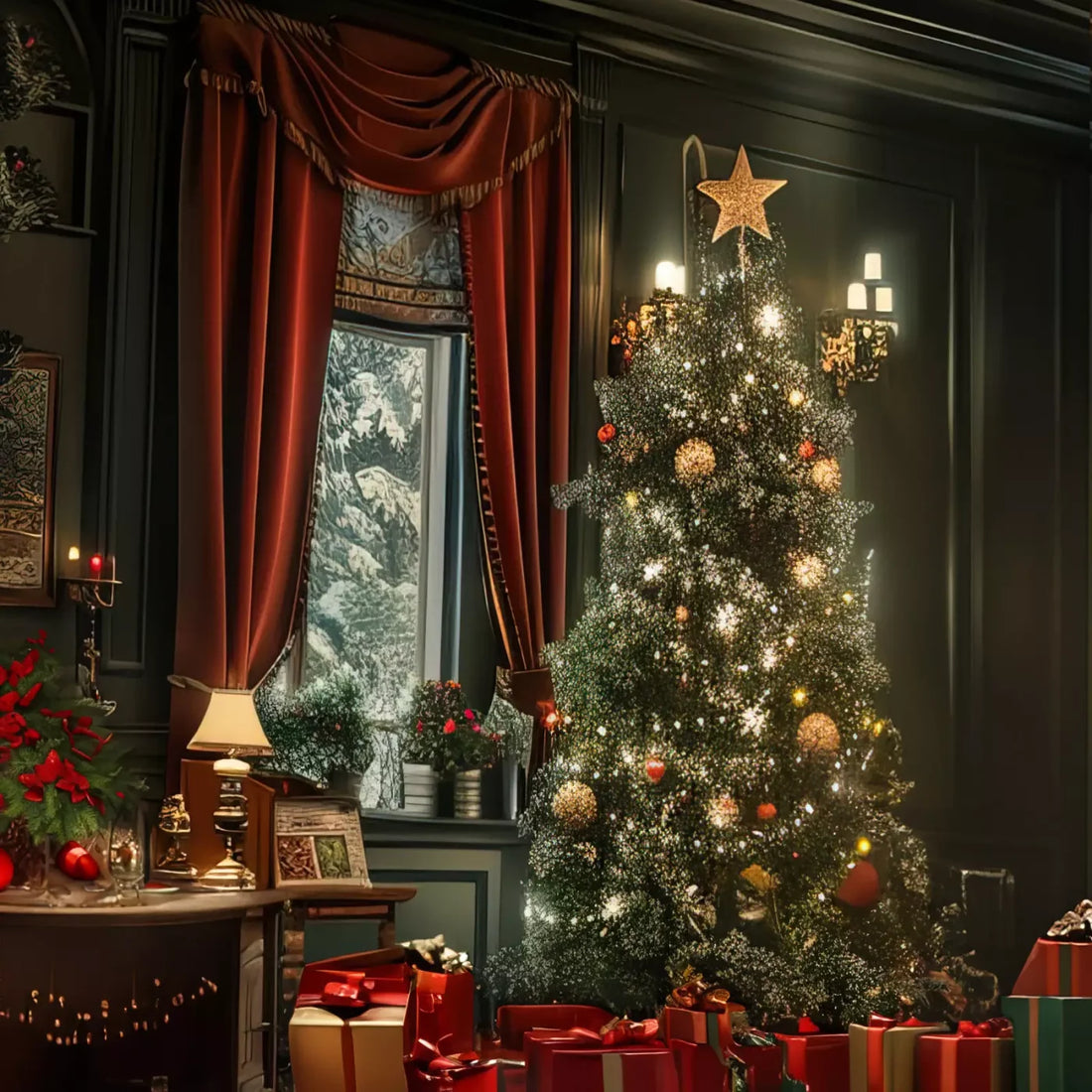 Christmas Living Room Bundle 8X8 Backdrop