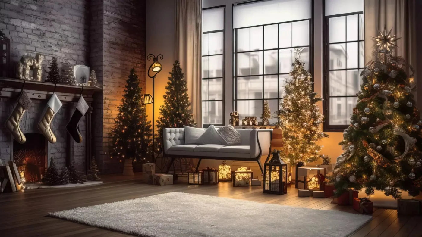 Christmas Loft 14X8 Ultracloth ( 168 X 96 Inch ) Backdrop