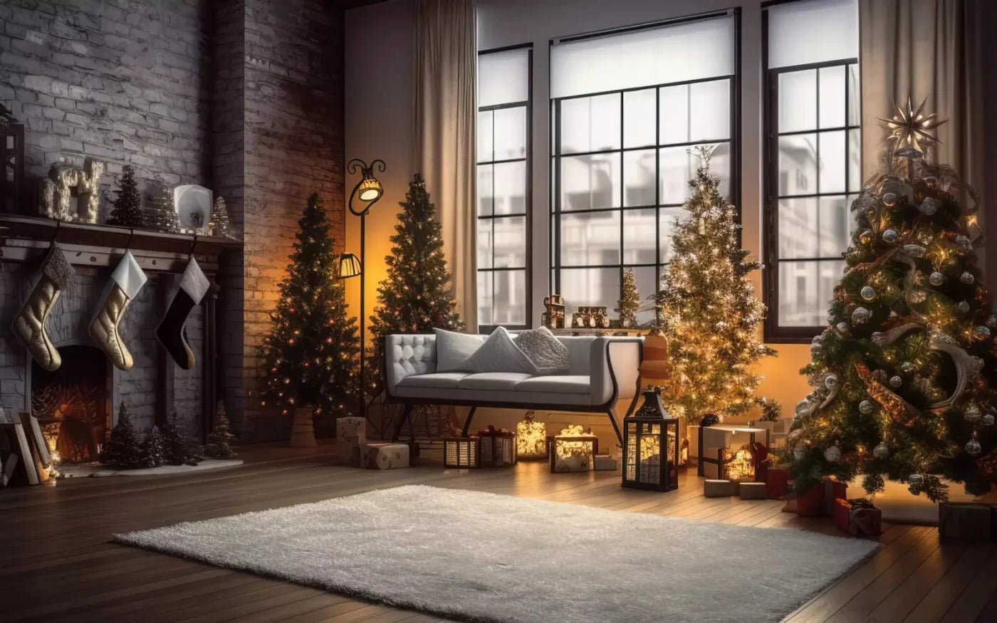 Christmas Loft 14X9 Ultracloth ( 168 X 108 Inch ) Backdrop