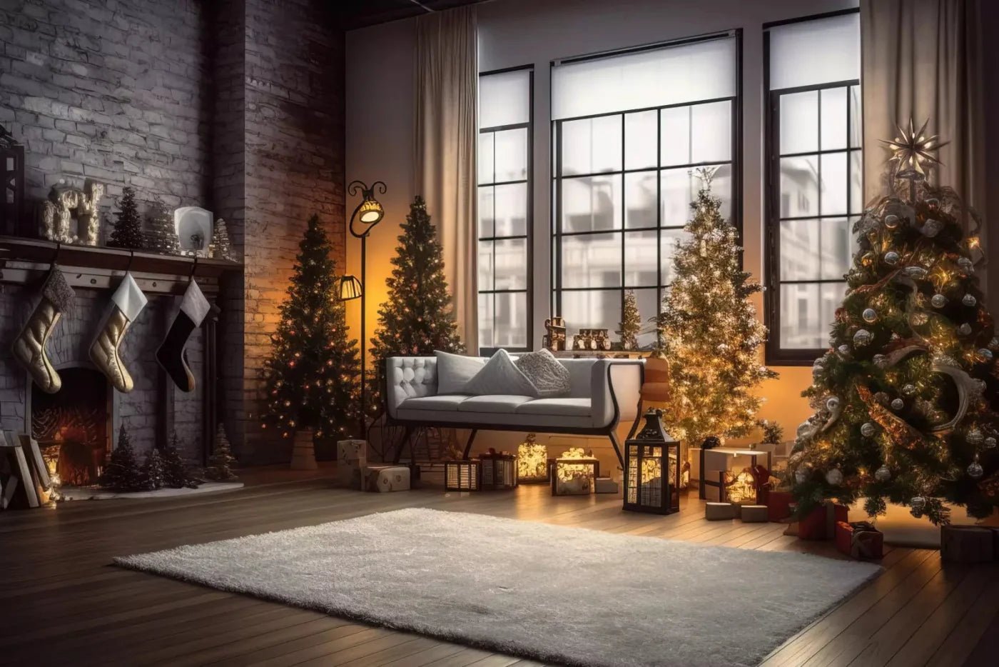 Christmas Loft 8X5 Ultracloth ( 96 X 60 Inch ) Backdrop