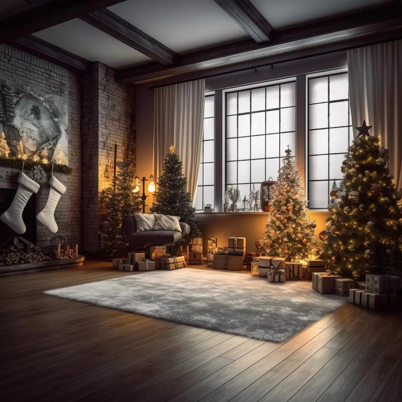 Christmas Loft 2 10X10 Ultracloth ( 120 X Inch ) Backdrop