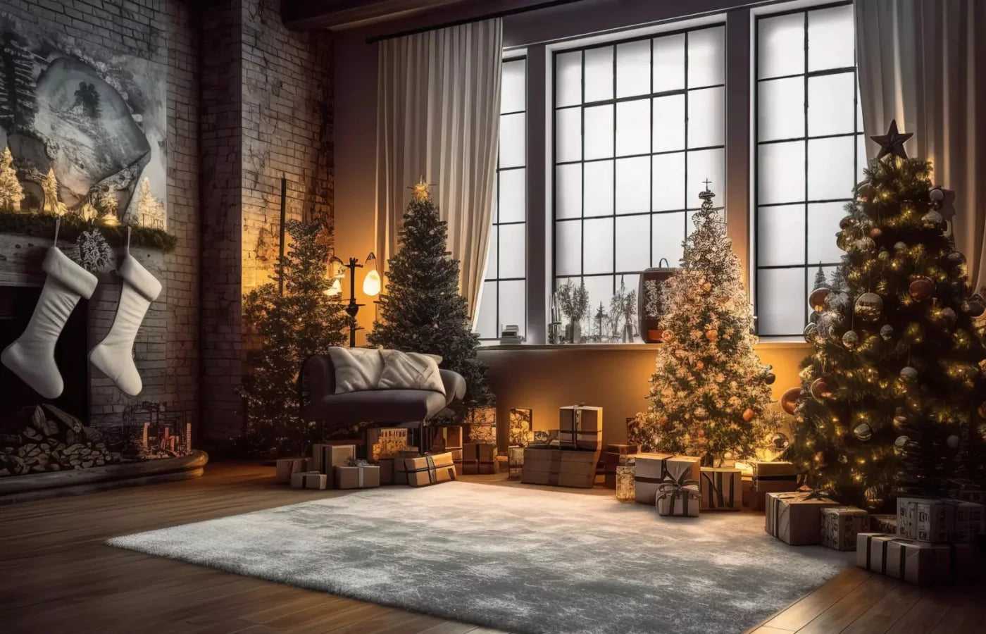 Christmas Loft 2 12X8 Ultracloth ( 144 X 96 Inch ) Backdrop
