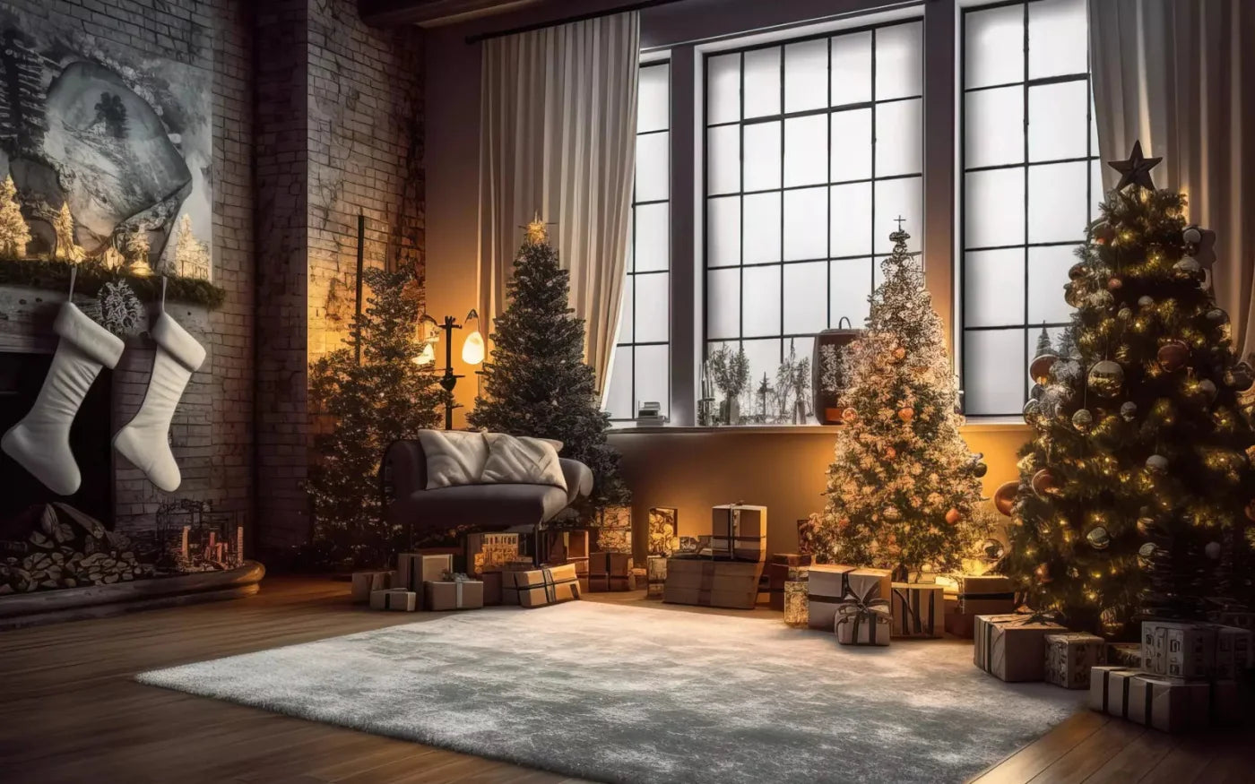 Christmas Loft 2 14X9 Ultracloth ( 168 X 108 Inch ) Backdrop