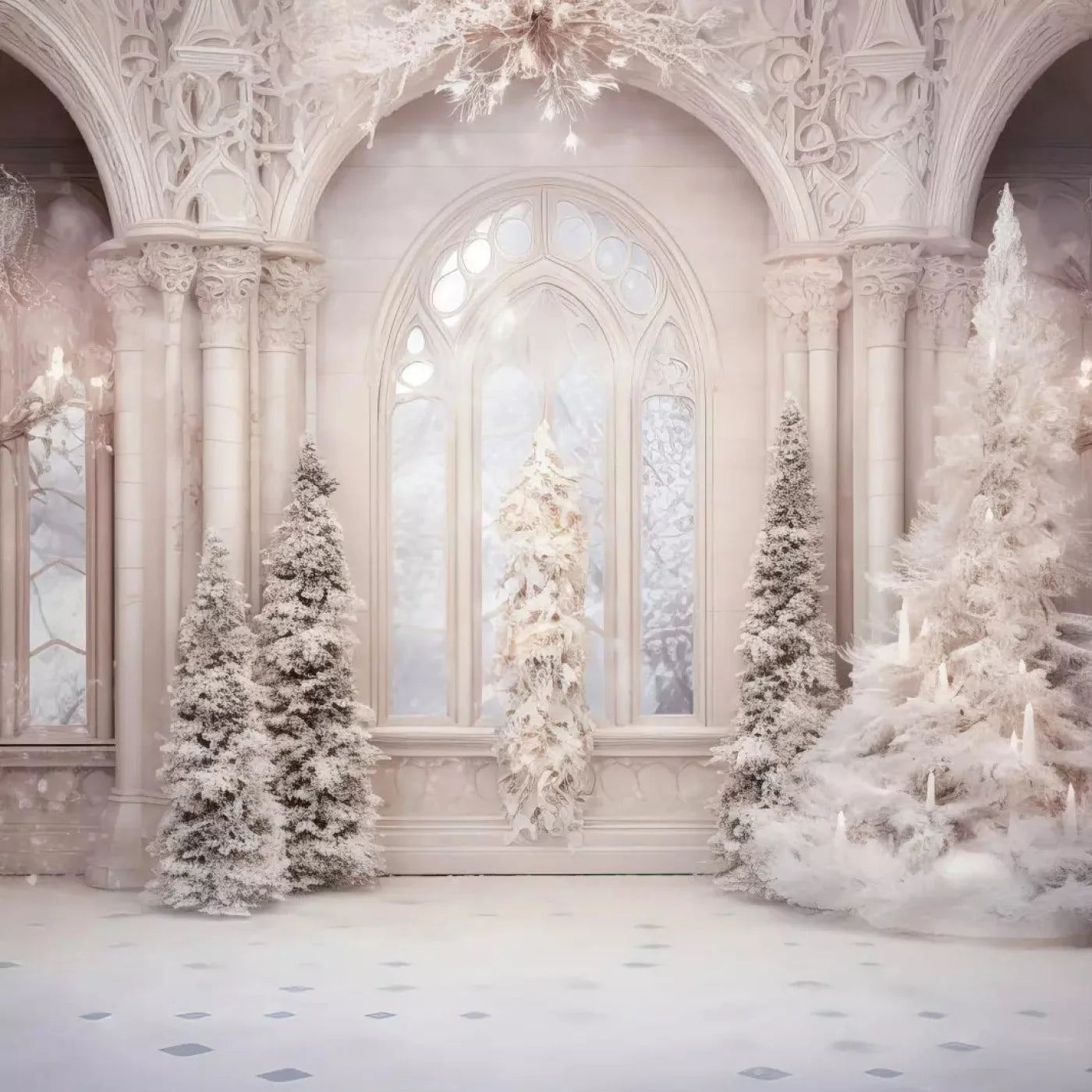Christmas Magical Ballroom 10X10 Ultracloth ( 120 X Inch ) Backdrop