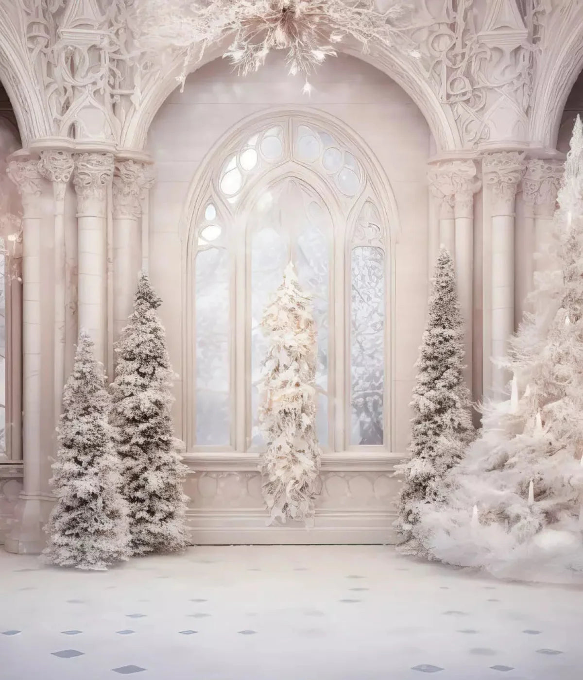 Christmas Magical Ballroom 10X12 Ultracloth ( 120 X 144 Inch ) Backdrop