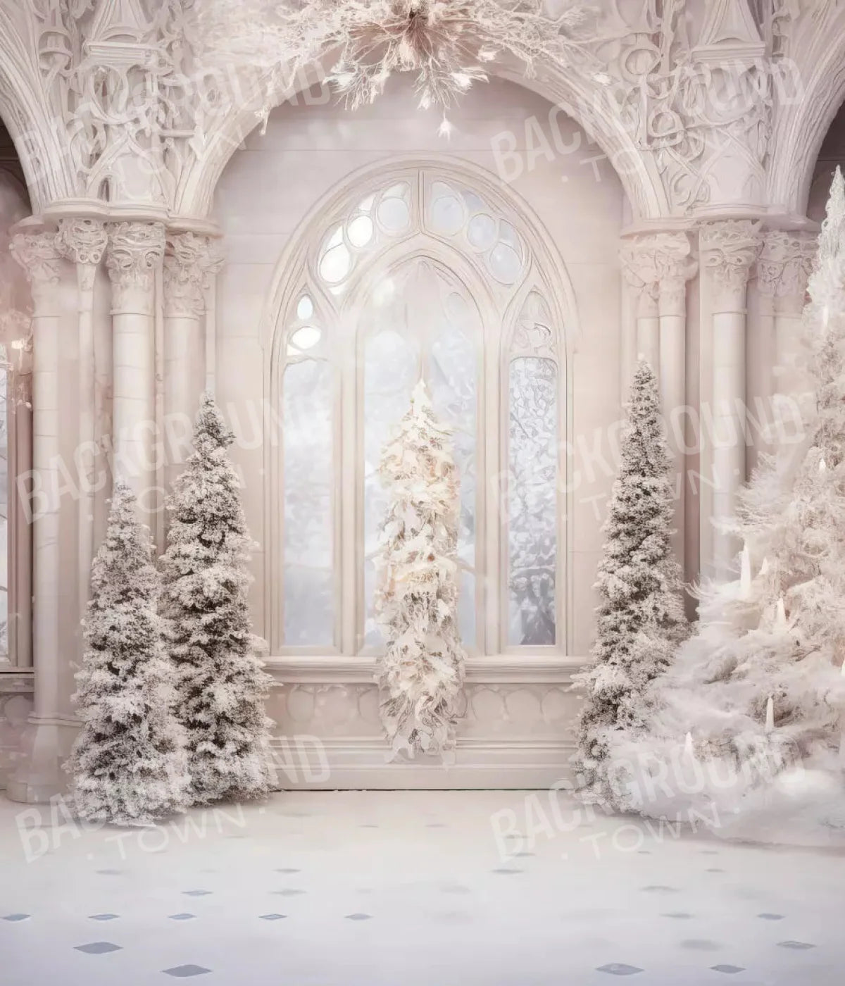 Christmas Magical Ballroom 10X12 Ultracloth ( 120 X 144 Inch ) Backdrop