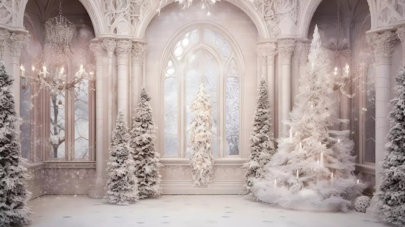 Christmas Magical Ballroom 14X8 Ultracloth ( 168 X 96 Inch ) Backdrop
