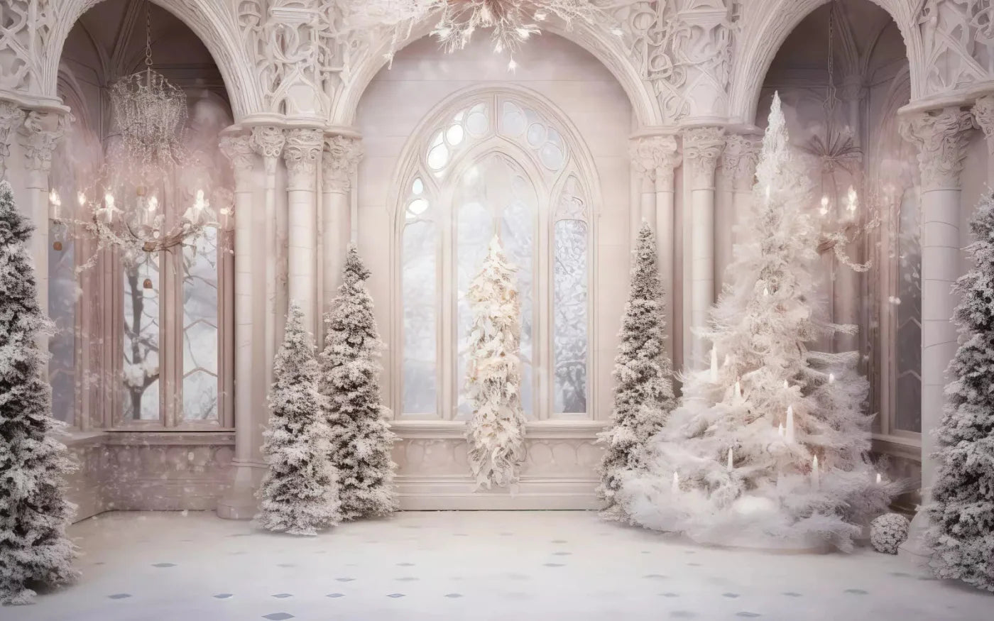 Christmas Magical Ballroom 14X9 Ultracloth ( 168 X 108 Inch ) Backdrop