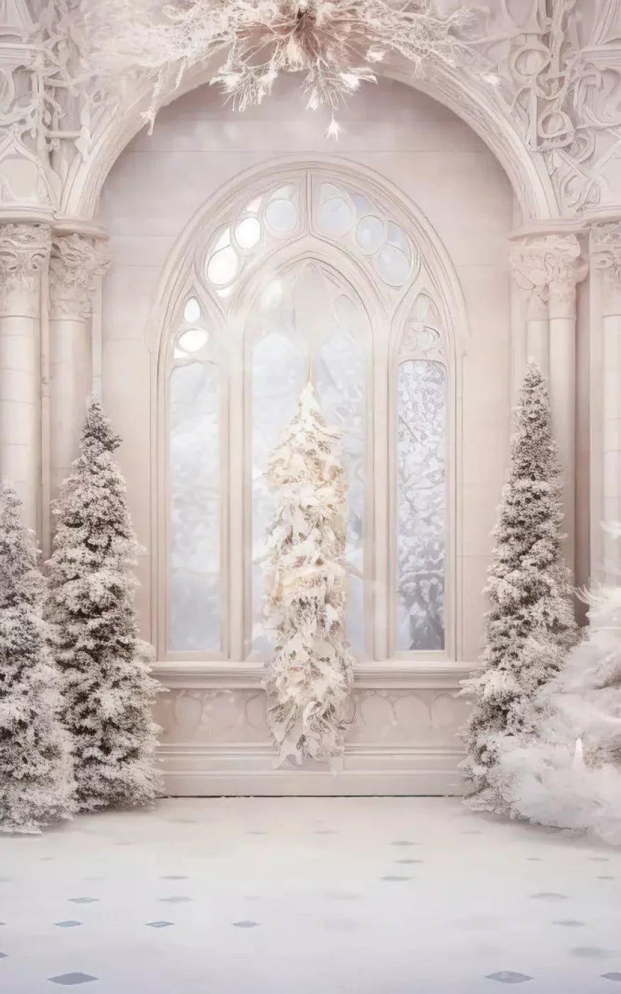 Christmas Magical Ballroom 9X14 Ultracloth ( 108 X 168 Inch ) Backdrop