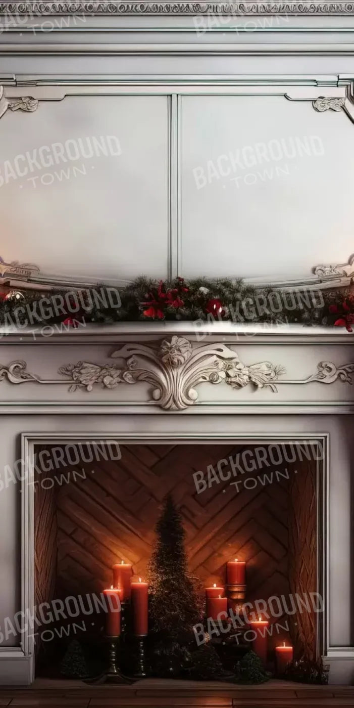 Christmas Mantle Ii 8’X16’ Ultracloth (96 X 192 Inch) Backdrop