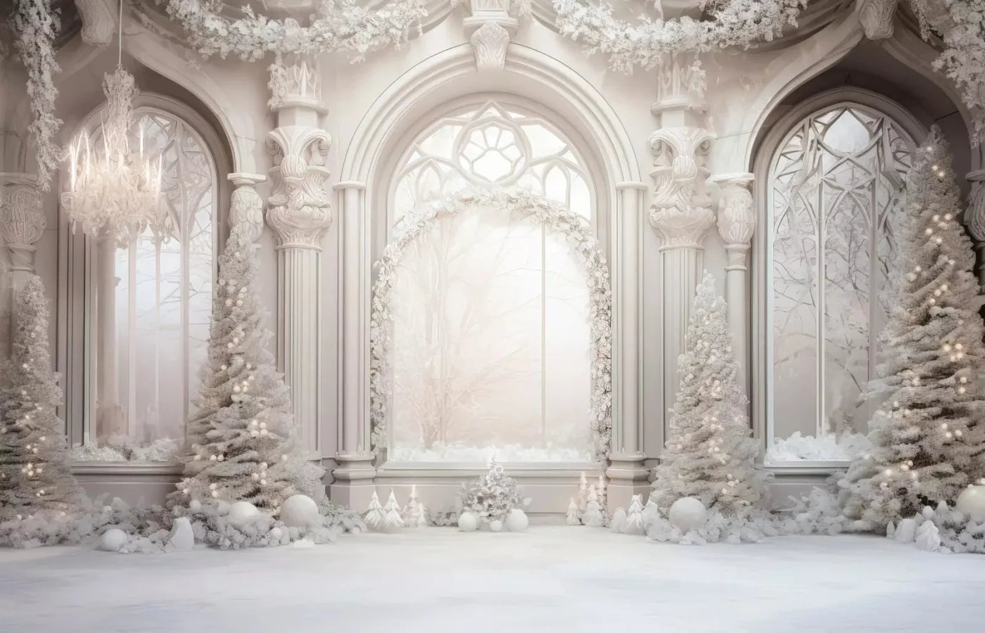 Christmas Mist Ballroom 12X8 Ultracloth ( 144 X 96 Inch ) Backdrop