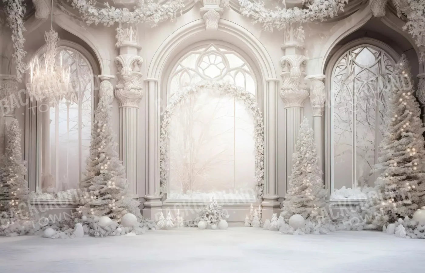 Christmas Mist Ballroom 12X8 Ultracloth ( 144 X 96 Inch ) Backdrop