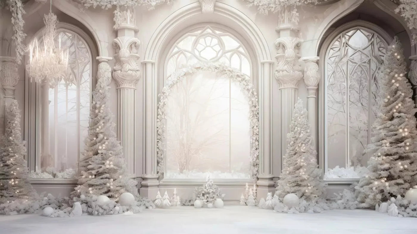 Christmas Mist Ballroom 14X8 Ultracloth ( 168 X 96 Inch ) Backdrop