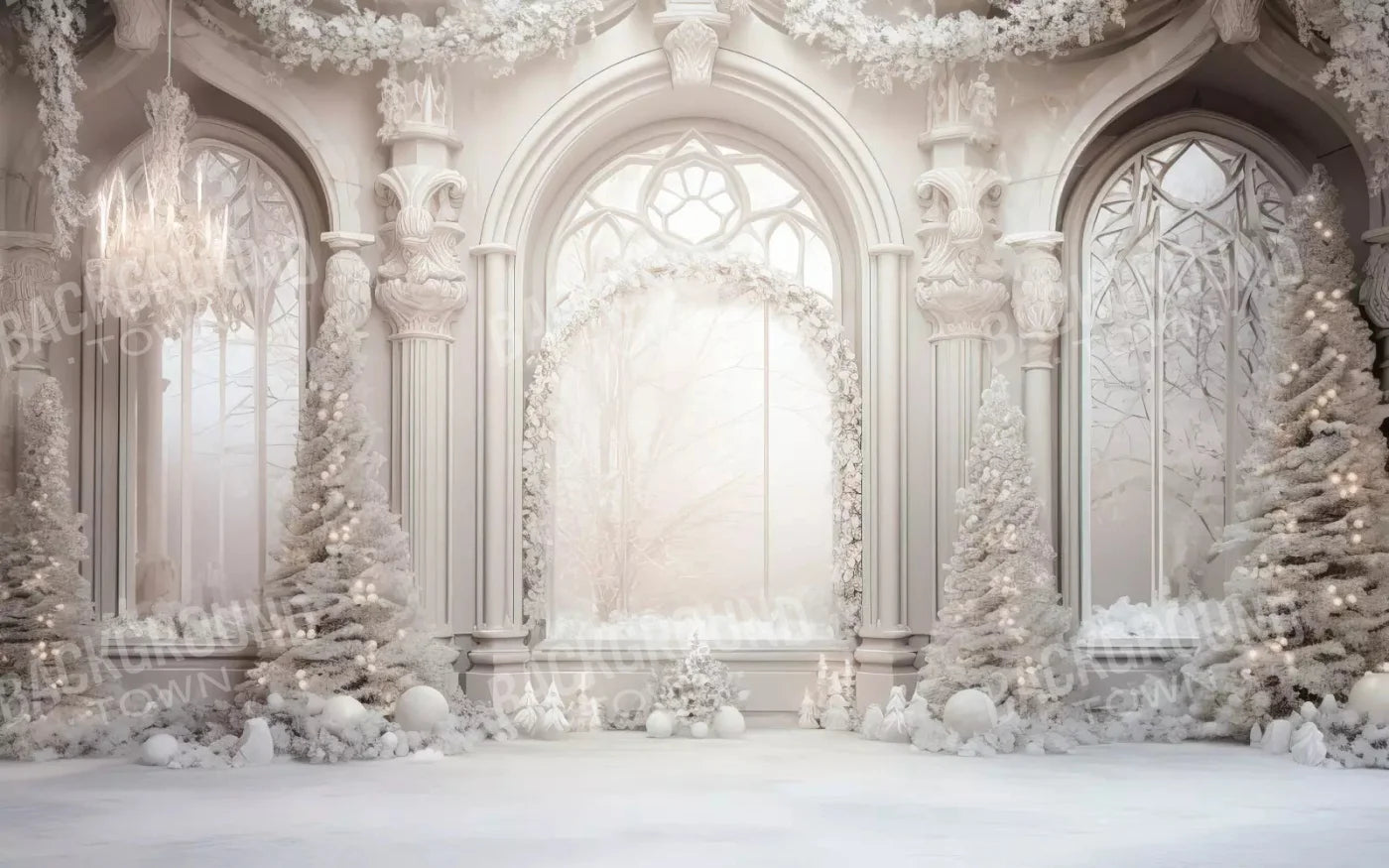 Christmas Mist Ballroom 14X9 Ultracloth ( 168 X 108 Inch ) Backdrop