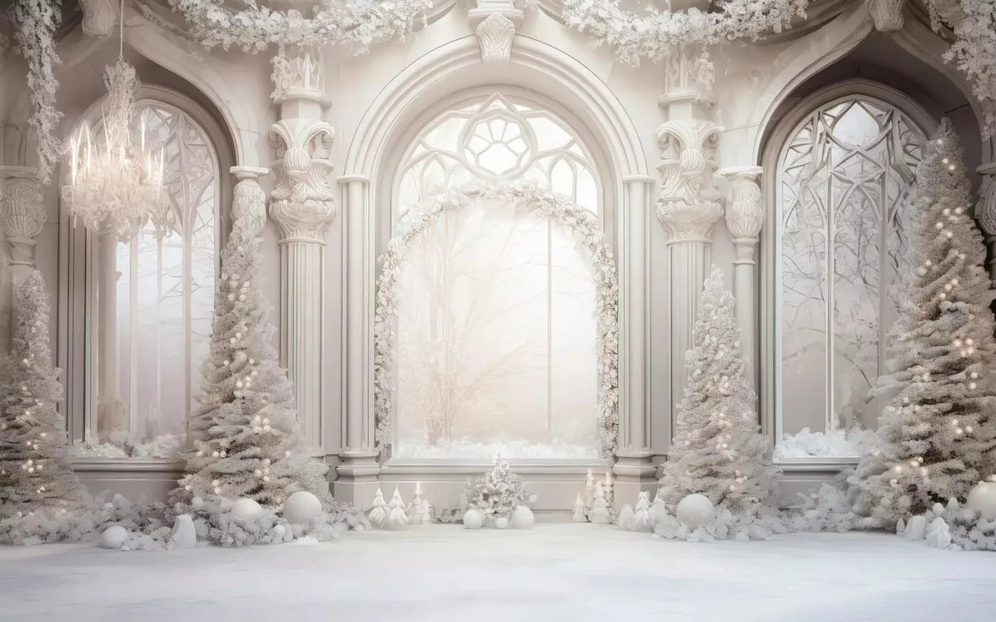 Christmas Mist Ballroom 14X9 Ultracloth ( 168 X 108 Inch ) Backdrop