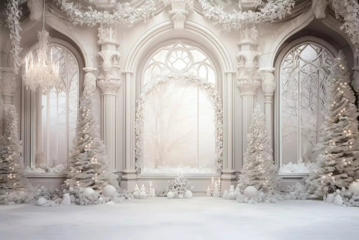 Christmas Mist Ballroom 8X5 Ultracloth ( 96 X 60 Inch ) Backdrop