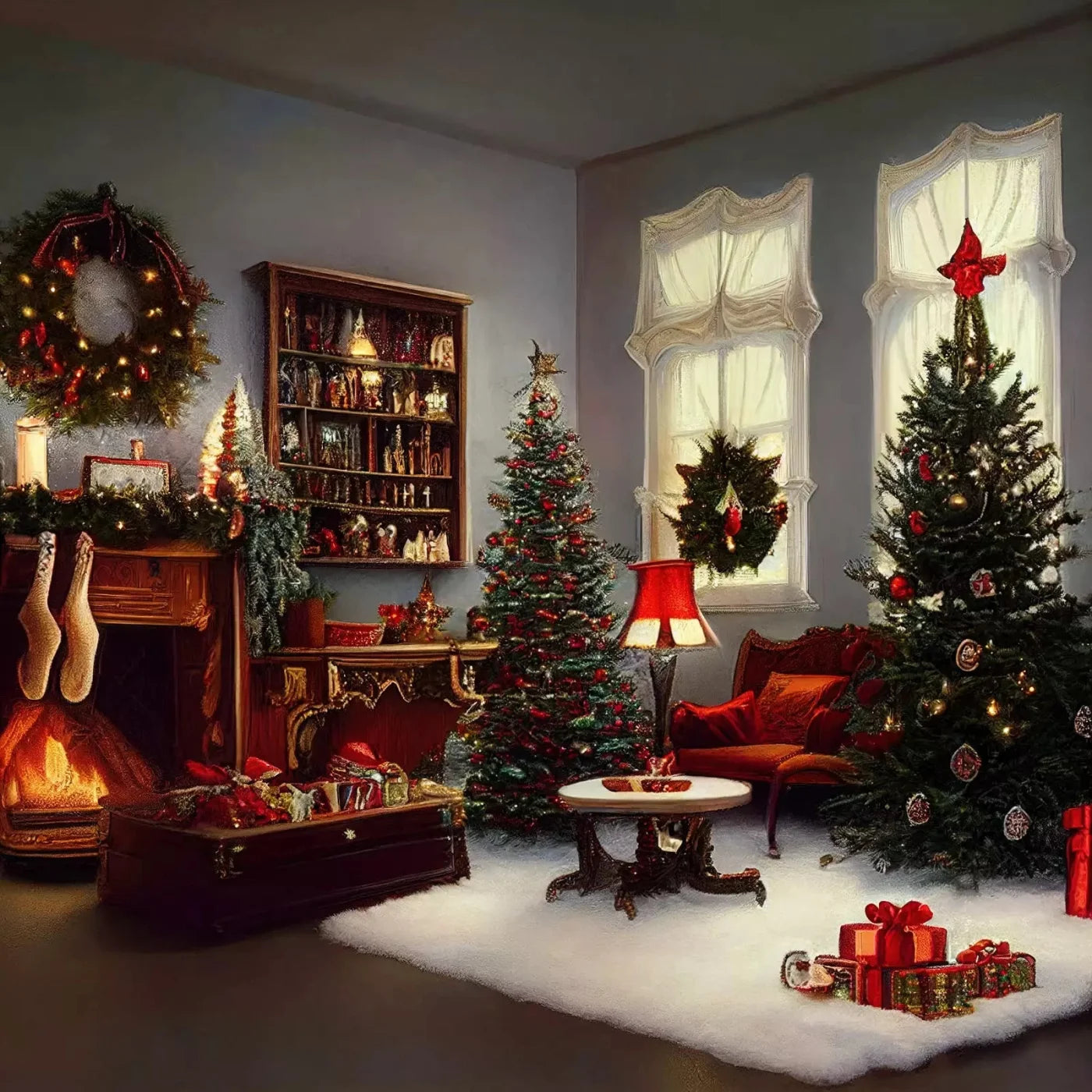 Christmas Morning 10X10 Ultracloth ( 120 X Inch ) Backdrop