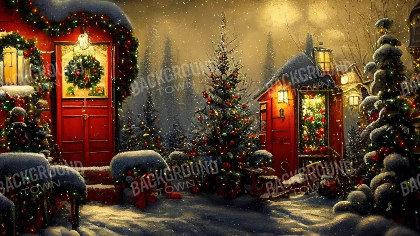 Christamas Night 14X8 Ultracloth ( 168 X 96 Inch ) Backdrop