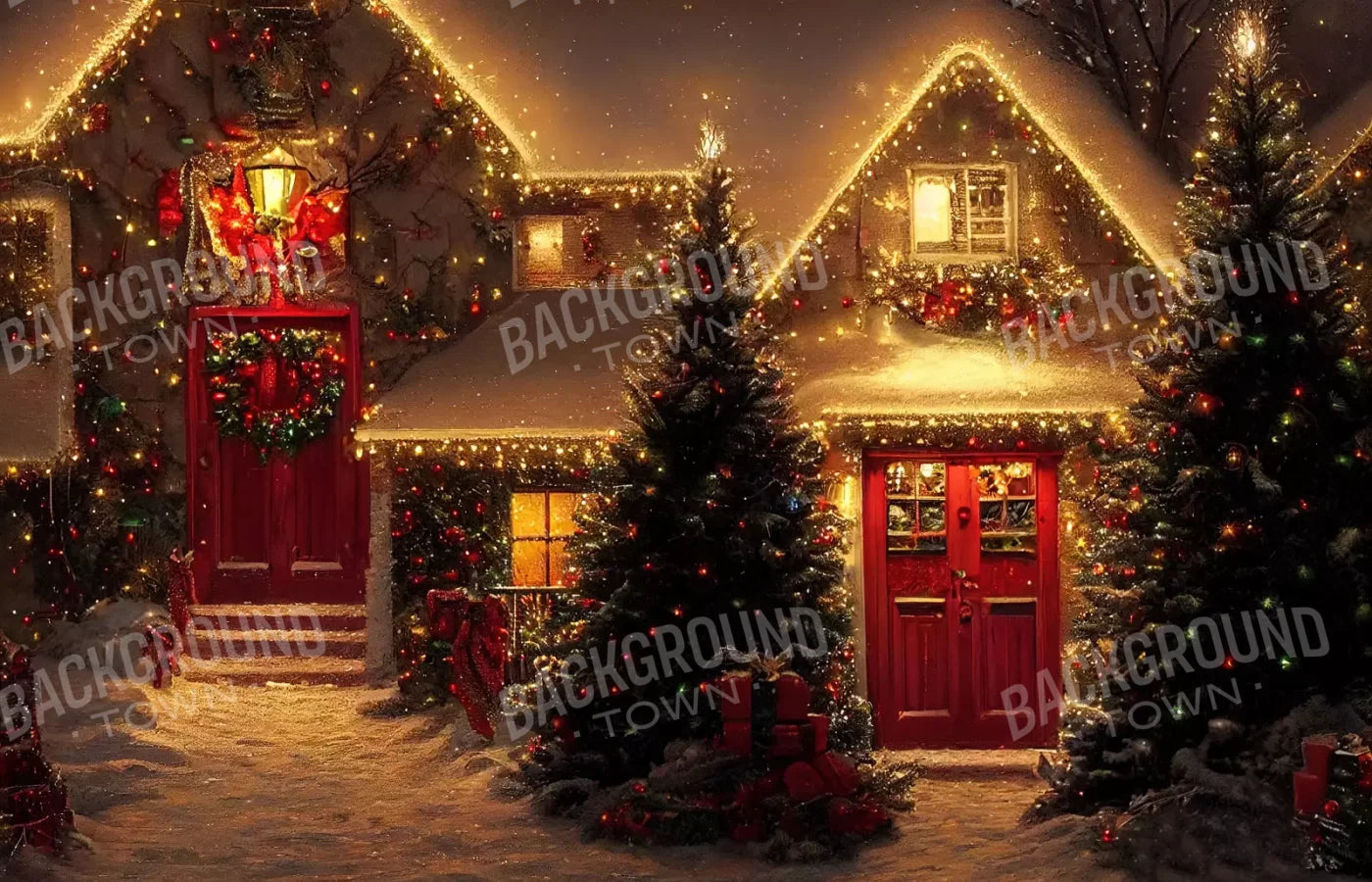 Christmas Night Iii 14’X9’ Ultracloth (168 X 108 Inch) Backdrop